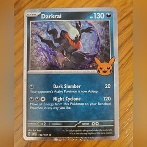 DARKRAI Pokémon TCG Trick Or Trade 2024 #136/197 Cosmos Holo Rare Card